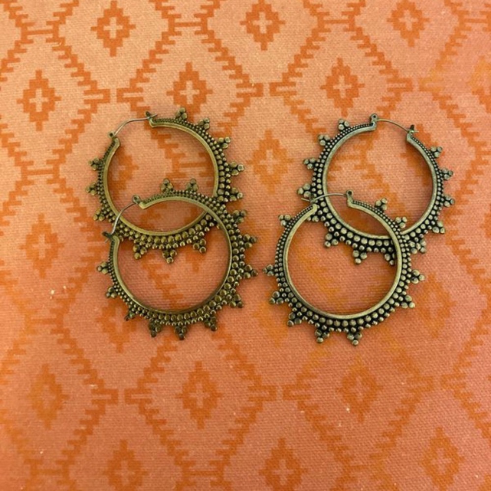 Set of Gold and Silver Hoop Earrings